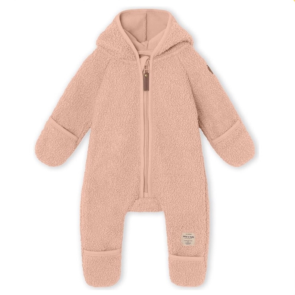 Mini A Ture Baby teddyfleece jumpsuit - size 1 month - rose dusty pink NWOT